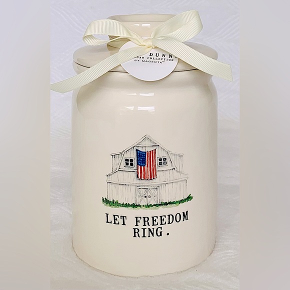 Rae Dunn Patriotic Fourth of July Let Freedom Ring Canister - Picture 7 of 7